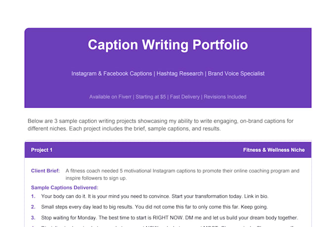 write engaging instagram  and facebook captions with hashtags